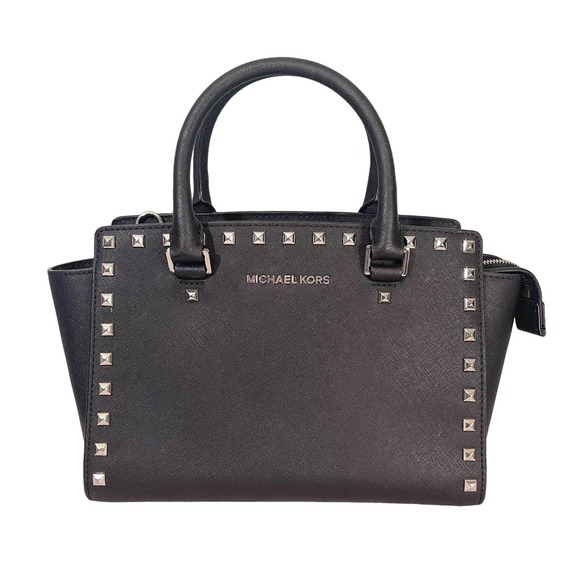 Michael Kors Handbags - Michael Kors Women's Selma Studded Medium Black Handbag